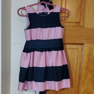 Ralph Lauren Pink and Black Striped Kids Dress